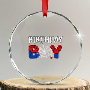Spider Birthday Boy Crystal Glass Ornament Bday Spiders Party TS02 Transparent Glass 3'' Circle Print Your Wear
