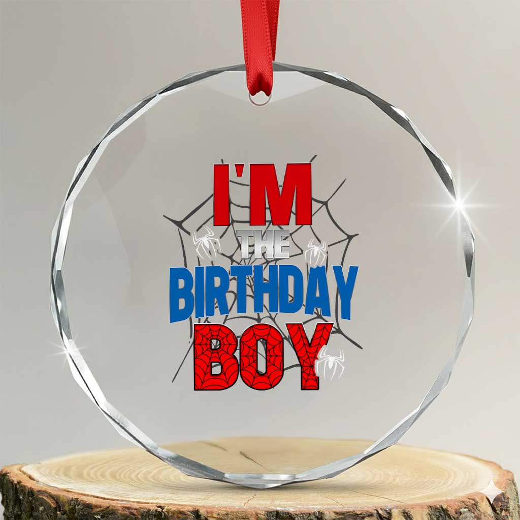 Spider Birthday Boy Crystal Glass Ornament Spiders Lover Bday Party TS02 Transparent Glass 3'' Circle Print Your Wear