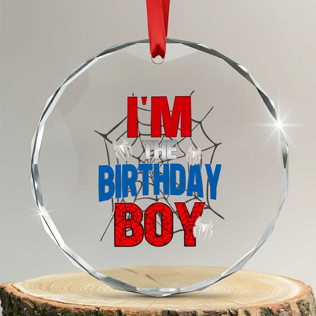 Spider Birthday Boy Crystal Glass Ornament Spiders Lover Bday Party TS02 Transparent Glass 3'' Circle Print Your Wear