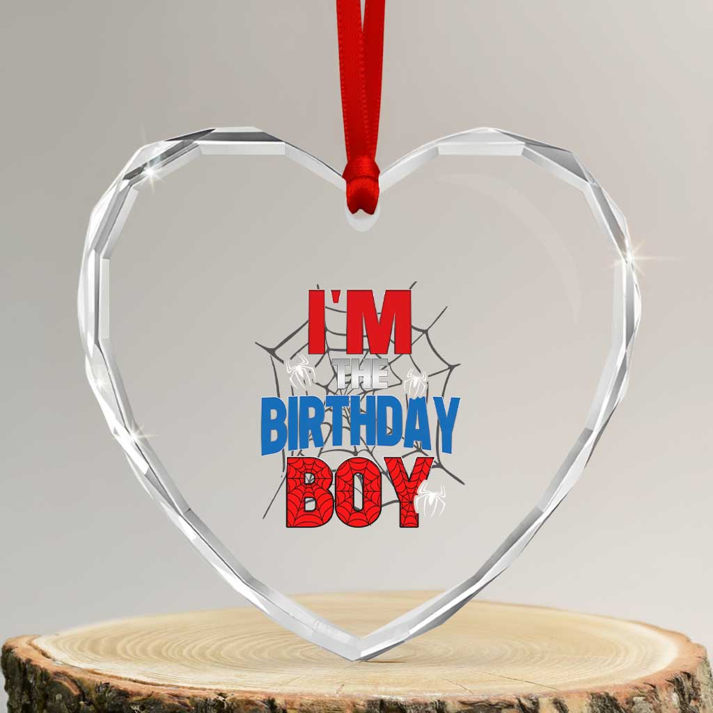Spider Birthday Boy Heart Crystal Glass Ornament Spiders Lover Bday Party TS02 Transparent Glass 3'' Heart Print Your Wear