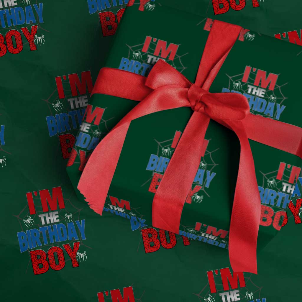Spider Birthday Boy Wrapping Paper Roll Spiders Lover Bday Party TS02 Green Print Your Wear