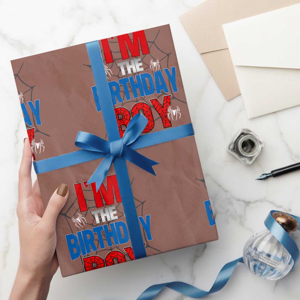 Spider Birthday Boy Wrapping Paper Roll Spiders Lover Bday Party TS02 Mocha Print Your Wear