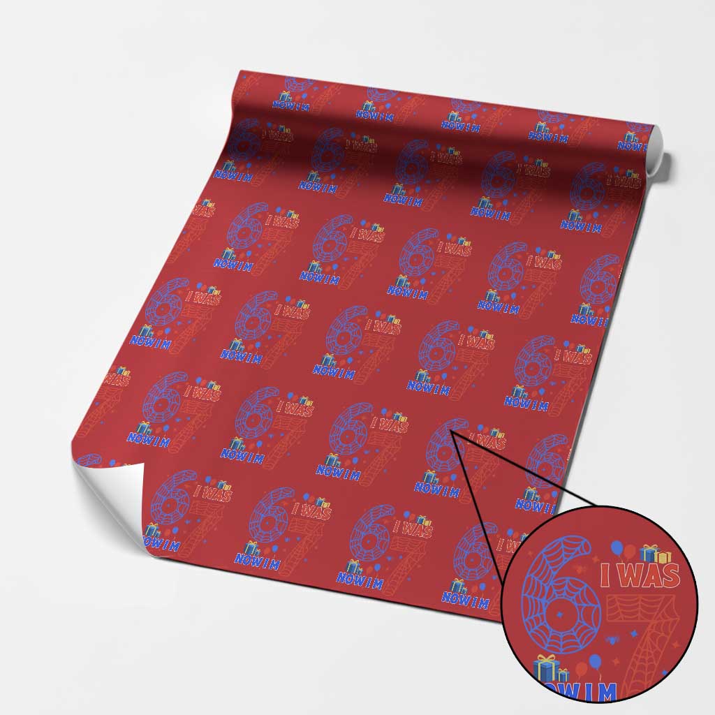 Spider Boy I Was 6 Now I Am 7 Wrapping Paper Roll Seventh Birthday Gift TS12 Red Print Your Wear