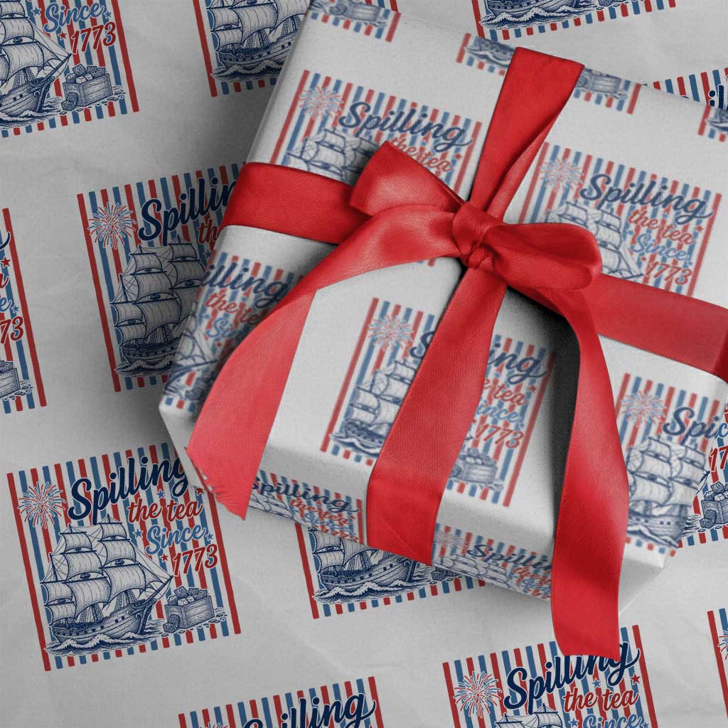 Spilling The Tea Since 1773 Wrapping Paper Roll Boston Tea Party USA History Humor TS12 White Print Your Wear