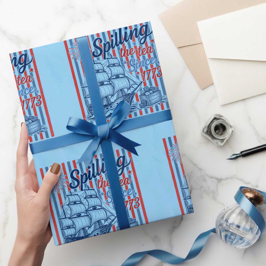 Spilling The Tea Since 1773 Wrapping Paper Roll Boston Tea Party USA History Humor