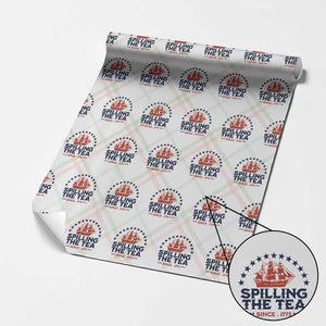 Spilling The Tea Since 1773 Wrapping Paper Roll Patriotic Nautical Stars American History