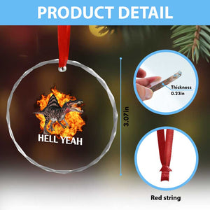 Spinosaurus Racha Explosion Hell Yeah Crystal Glass Ornament Dinosaur Shrieks Meme Funny Prehistoric Fire Blast TS02 Print Your Wear