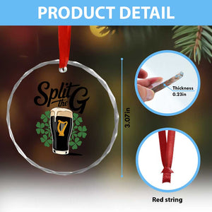 Split the G Funny Irish Drinking Crystal Glass Ornament St. Patrick’s Day Stout Beer Lovers Pub Crawls TS02 Print Your Wear