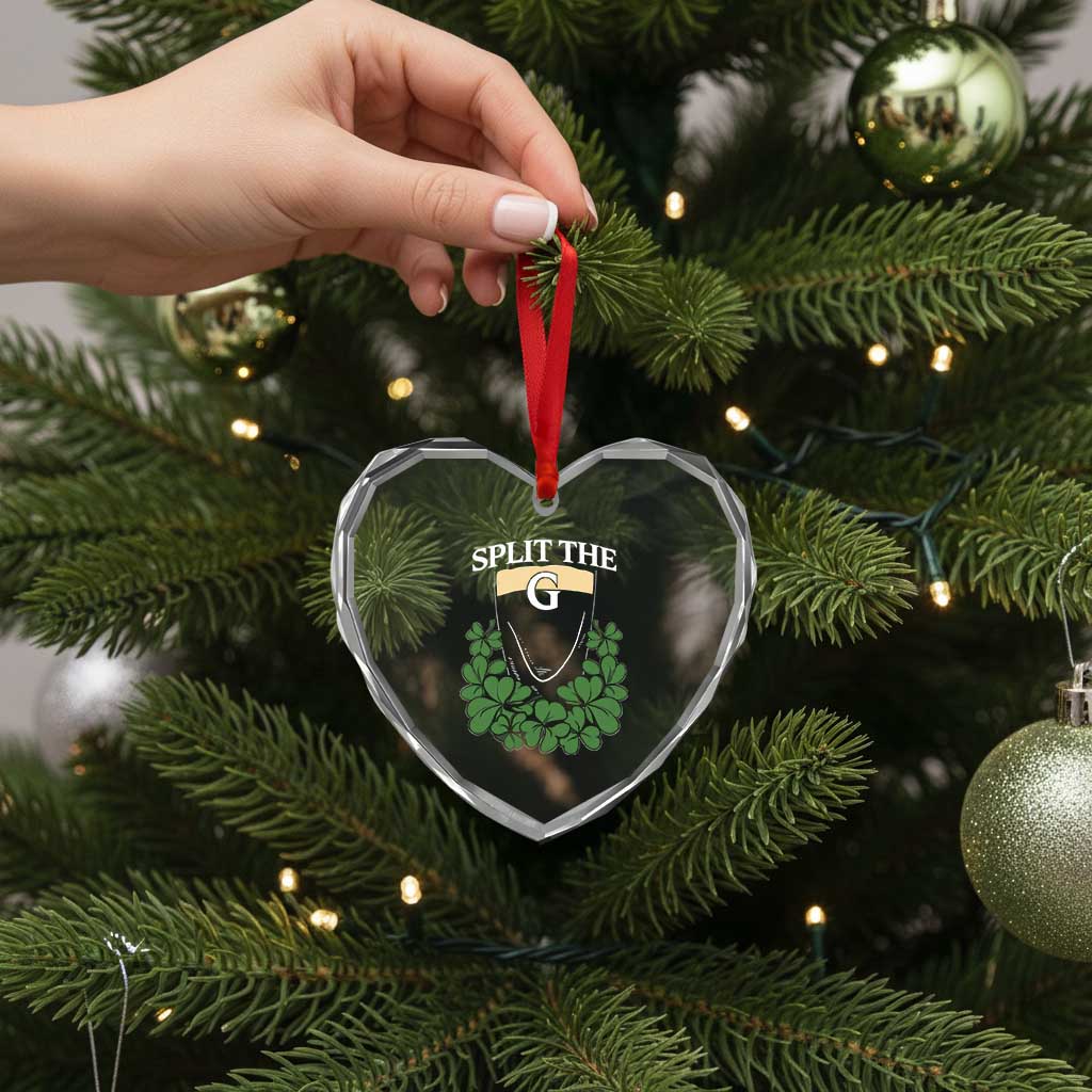 Split the G Funny Irish Stout Beer Drinking Game Heart Crystal Glass Ornament St. Patrick’s Day Shamrocks Pub Crawl Crew TS02 Print Your Wear