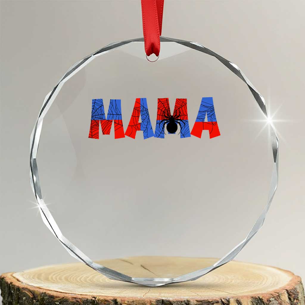 Spooky Mama Spider Web Crystal Glass Ornament Cute Halloween Mom Gift