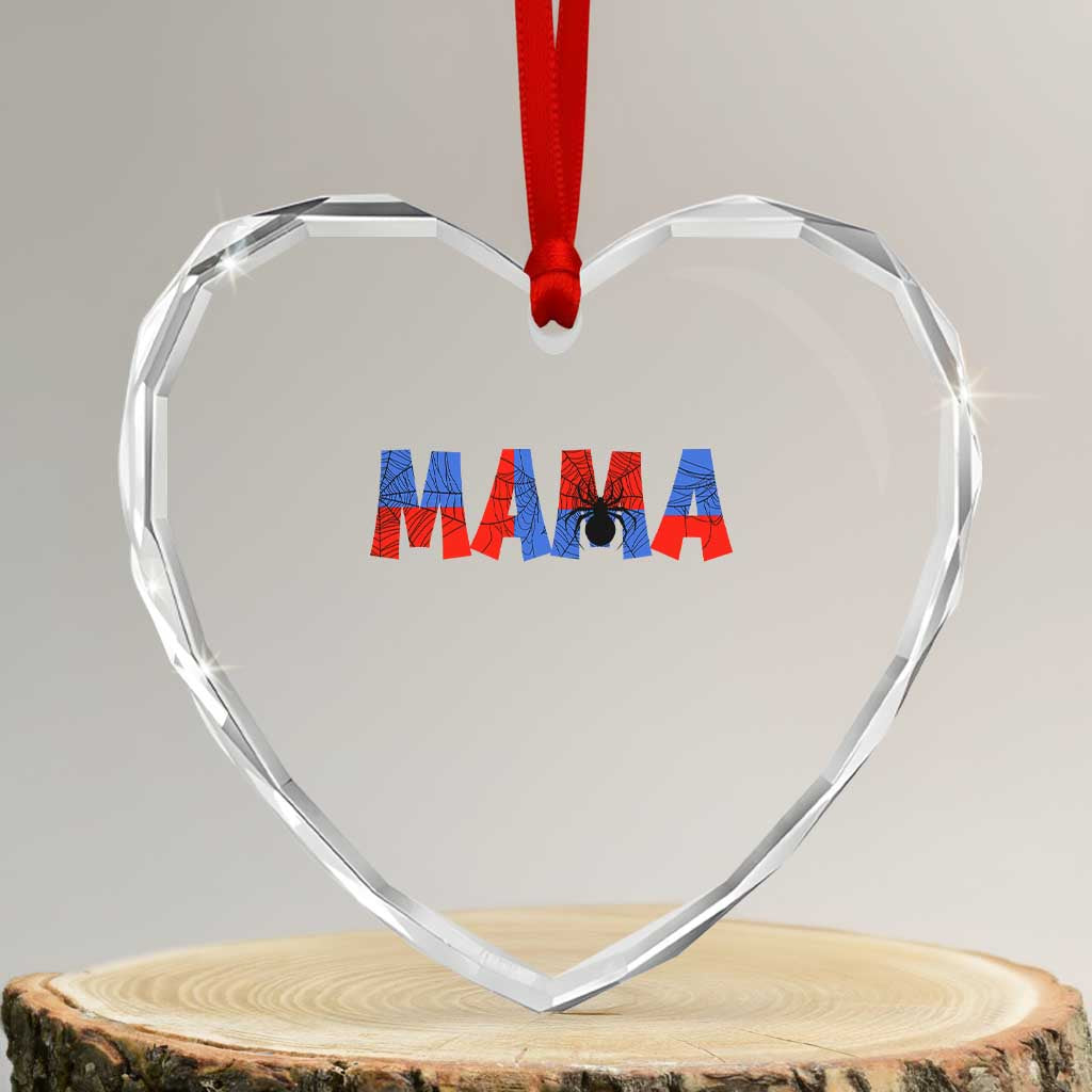 Spooky Mama Spider Web Heart Crystal Glass Ornament Cute Halloween Mom Gift TS12 Transparent Glass 3'' Heart Print Your Wear