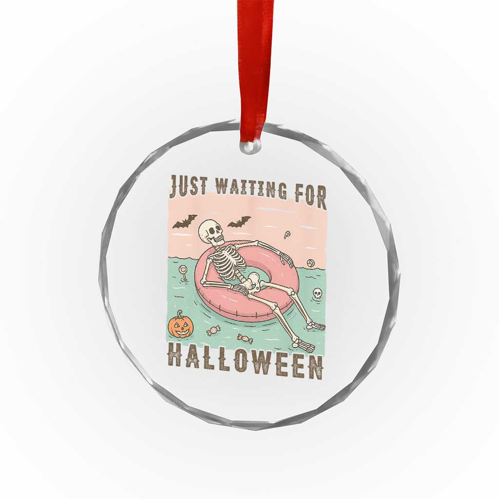 Spooky Summer Skeleton Crystal Glass Ornament Just Waiting For Halloween Summer Pool Party TS02 Print Your Wear