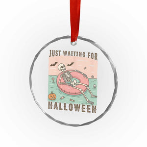 Spooky Summer Skeleton Crystal Glass Ornament Just Waiting For Halloween Summer Pool Party TS02 Print Your Wear