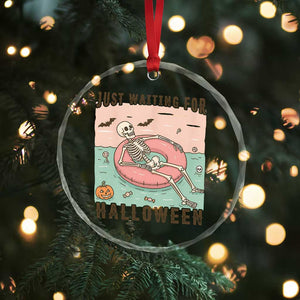 Spooky Summer Skeleton Crystal Glass Ornament Just Waiting For Halloween Summer Pool Party TS02 Print Your Wear