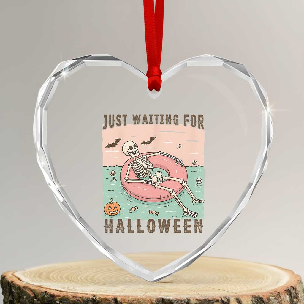Spooky Summer Skeleton Heart Crystal Glass Ornament Just Waiting For Halloween Summer Pool Party TS02 Transparent Glass 3'' Heart Print Your Wear