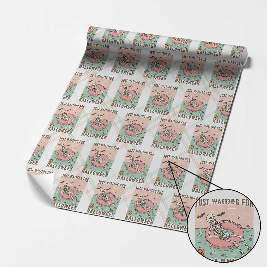 Spooky Summer Skeleton Wrapping Paper Roll Just Waiting For Halloween Summer Pool Party TS02 Christmas Plaid Print Your Wear