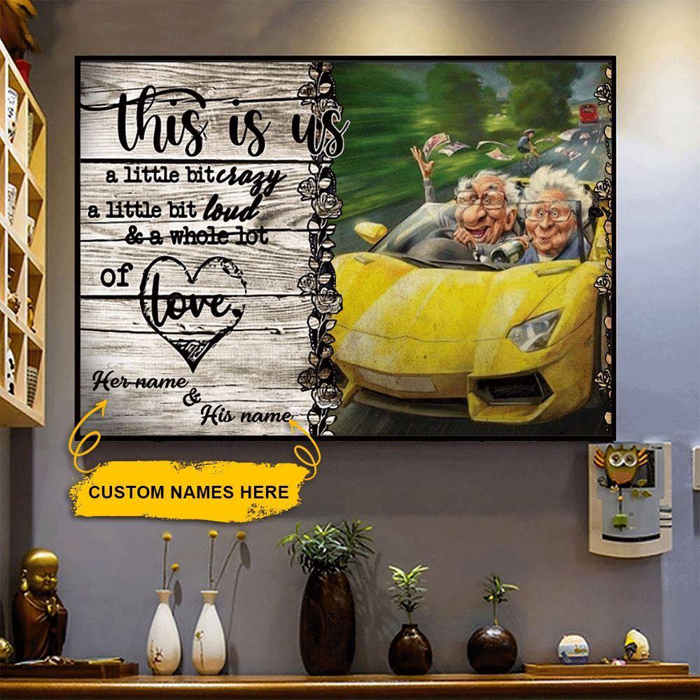 Personalized Sport Car Racing Old Couple Poster This Is Us CTM Canvas Custom - Printyourwear