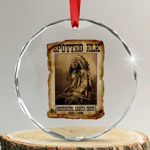 Spotted Elk Crystal Glass Ornament Lakota Sioux Miniconjou Chief Native American History TS10 Transparent Glass 3'' Circle Print Your Wear