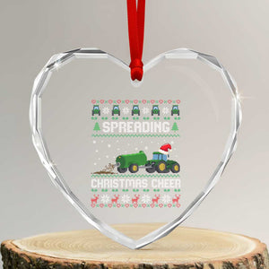 Spreading Christmas Cheer Heart Crystal Glass Ornament Funny Farming Tractor Xmas TS11 Transparent Glass 3'' Heart Print Your Wear