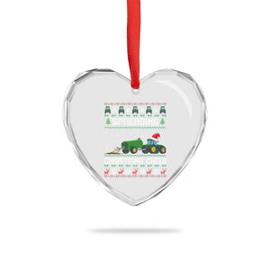 Spreading Christmas Cheer Heart Crystal Glass Ornament Funny Farming Tractor Xmas TS11 Print Your Wear