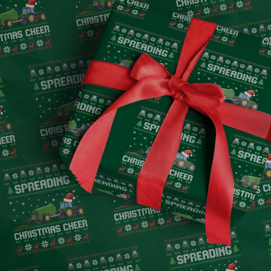 Spreading Christmas Cheer Wrapping Paper Roll Funny Farming Tractor Xmas TS11 Green Print Your Wear