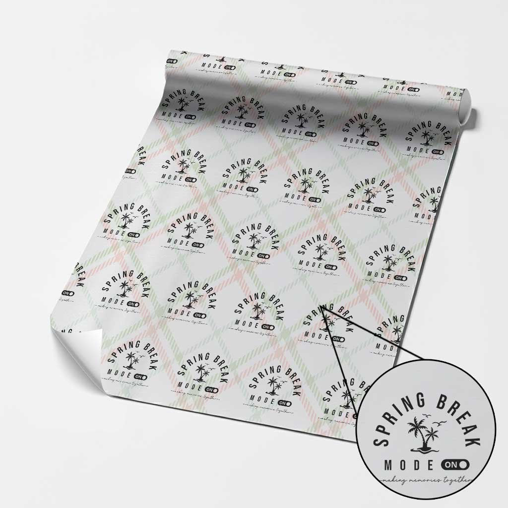 Spring Vacation Break 2025 Wrapping Paper Roll Mode On Party Ready Beach Vibes TS02 Christmas Plaid Print Your Wear