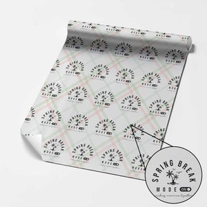 Spring Vacation Break 2025 Wrapping Paper Roll Mode On Party Ready Beach Vibes TS02 Christmas Plaid Print Your Wear