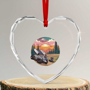 Sprint Car Dirt Track Racing Sunset Motorsports Heart Crystal Glass Ornament TS14 Transparent Glass 3'' Heart Print Your Wear