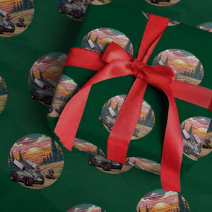 Sprint Car Dirt Track Racing Sunset Motorsports Wrapping Paper Roll TS14 Green Print Your Wear