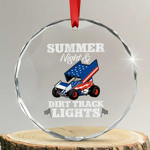 Sprint Car Racing Crystal Glass Ornament Summer Nights And Dirt Track Lights TS14 Transparent Glass 3'' Circle Print Your Wear