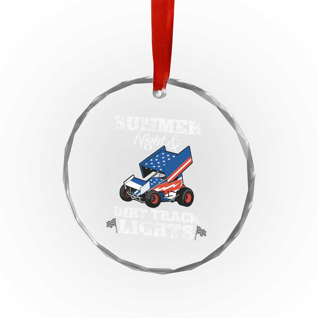 Sprint Car Racing Crystal Glass Ornament Summer Nights And Dirt Track Lights TS14 Print Your Wear
