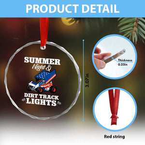 Sprint Car Racing Crystal Glass Ornament Summer Nights And Dirt Track Lights TS14 Print Your Wear