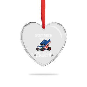 Sprint Car Racing Heart Crystal Glass Ornament Summer Nights And Dirt Track Lights TS14 Print Your Wear