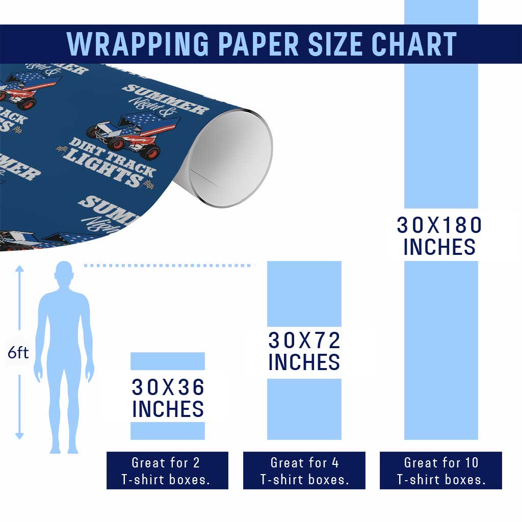 Sprint Car Racing Wrapping Paper Roll Summer Nights And Dirt Track Lights TS14 Print Your Wear