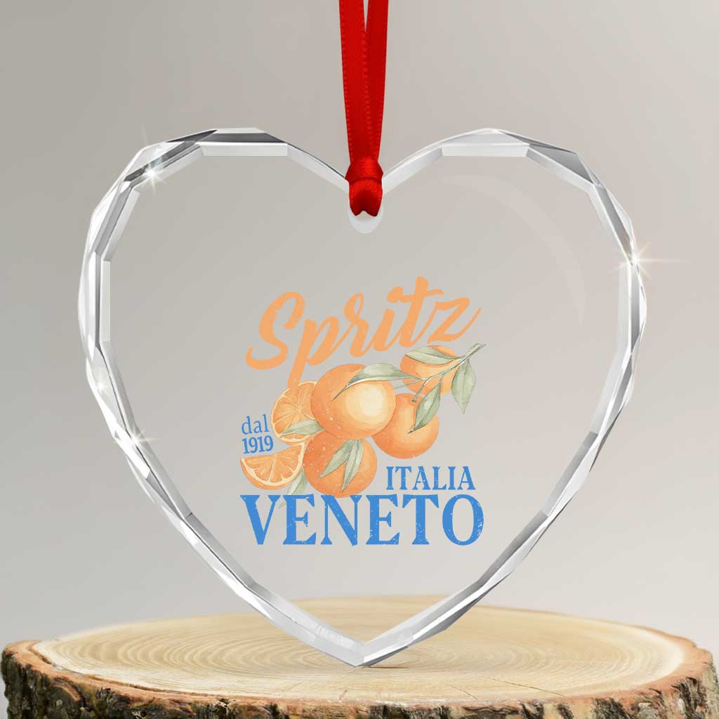 Spritz Italia Veneto Dal 1919 Heart Crystal Glass Ornament Vintage Aperitivo Orange Italian Cocktail TS02 Transparent Glass 3'' Heart Print Your Wear
