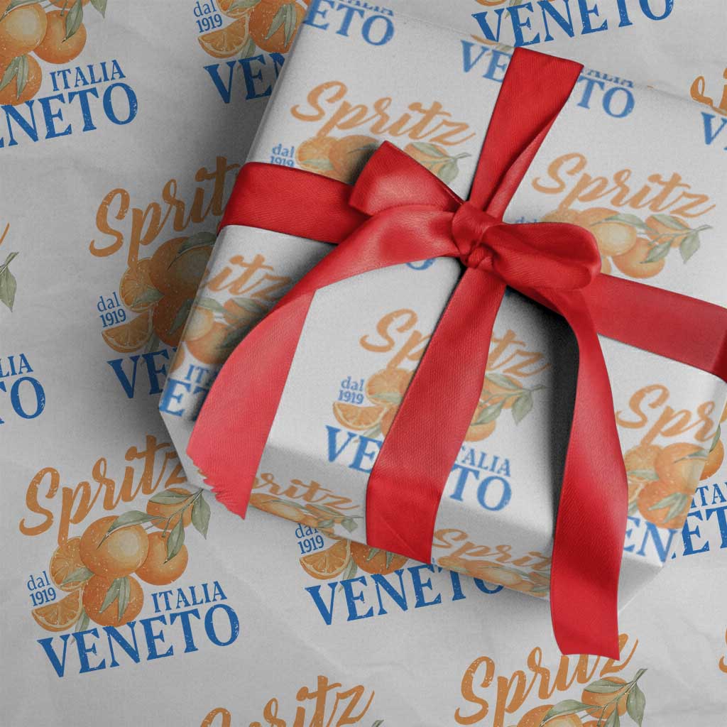 Spritz Italia Veneto Dal 1919 Wrapping Paper Roll Vintage Aperitivo Orange Italian Cocktail TS02 White Print Your Wear