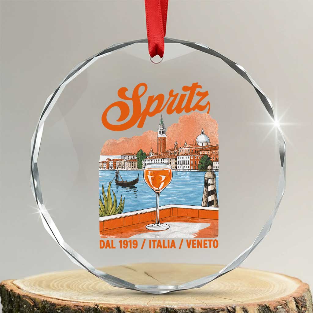 Spritz Veneto Crystal Glass Ornament Italia Vintage Orange Wine Cocktail Dal 1919 TS11 Transparent Glass 3'' Circle Print Your Wear