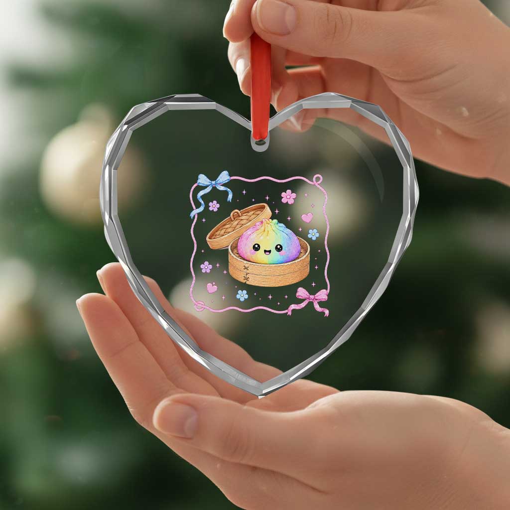 Squishy Lovers Heart Crystal Glass Ornament Cute Dumpling Graphic Coquette Bow Girls TS10 Print Your Wear