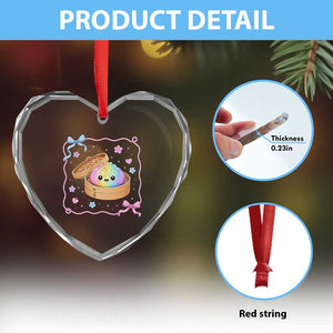 Squishy Lovers Heart Crystal Glass Ornament Cute Dumpling Graphic Coquette Bow Girls TS10 Print Your Wear