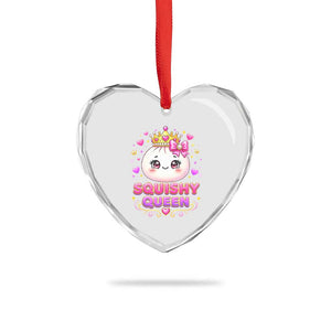Squishy Queen Kawaii Glitter Dumpling Graphic Heart Crystal Glass Ornament Cute Tiara Crown and Pink Bow