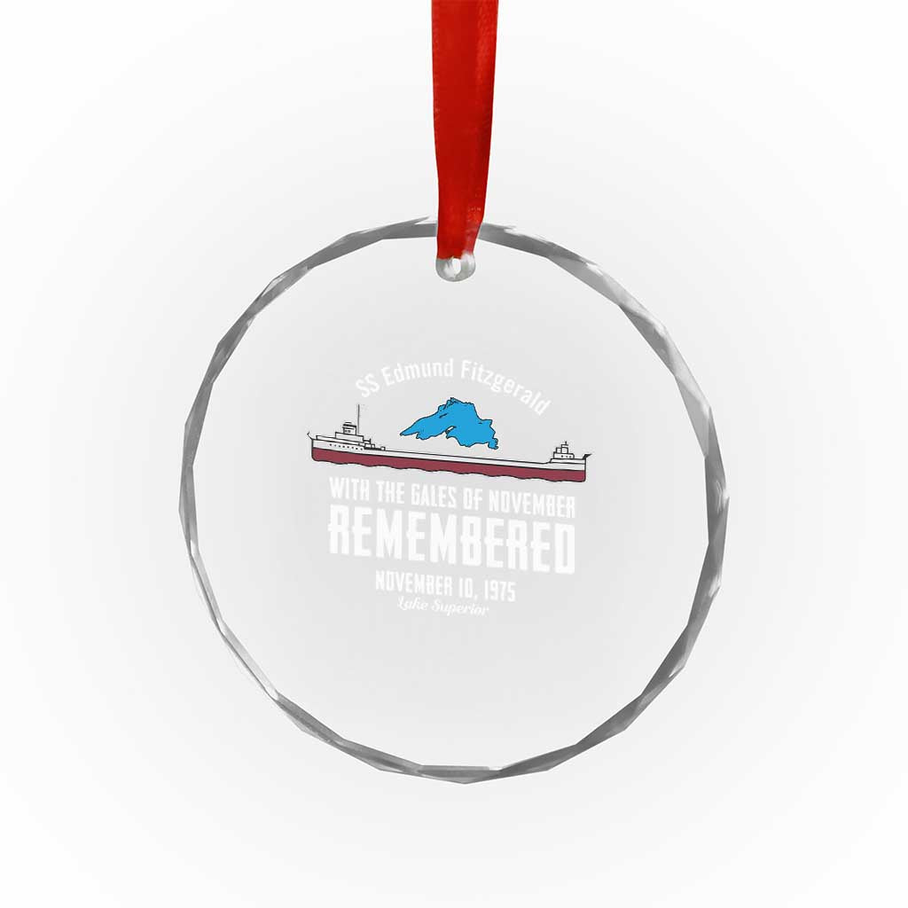 SS Edmund Fitzgerald Gales of November Tribute Crystal Glass Ornament Lake Superior Shipwreck Memorial TS02 Print Your Wear