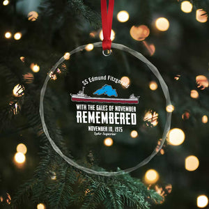 SS Edmund Fitzgerald Gales of November Tribute Crystal Glass Ornament Lake Superior Shipwreck Memorial TS02 Print Your Wear