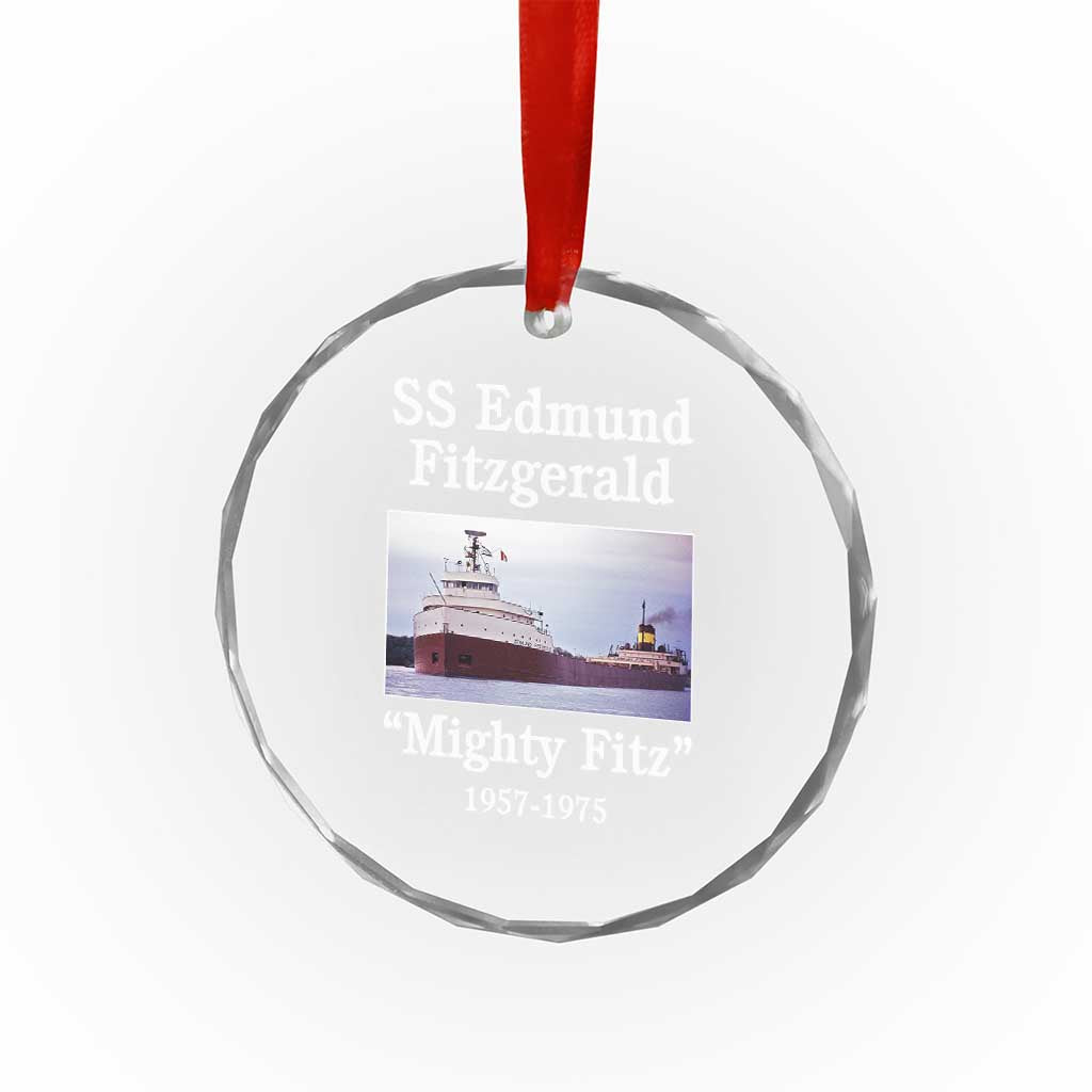 SS Edmund Fitzgerald Mighty Fitz Tribute Crystal Glass Ornament Great Lakes Shipwreck Memorial TS02 Print Your Wear