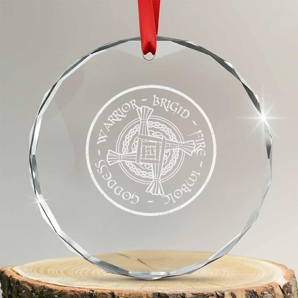 St Brigids Day Crystal Glass Ornament Warrior Brigid Fire Imbloc Goddess Gaelic Willow Cross TS11 Transparent Glass 3'' Circle Print Your Wear