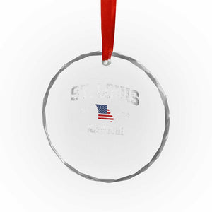 St. Louis Missouri MO Crystal Glass Ornament Vintage American Flag Missouri State