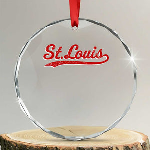 St Louis Sports Script Retro Baseball Lovers Proud City Crystal Glass Ornament TS11 Transparent Glass 3'' Circle Print Your Wear