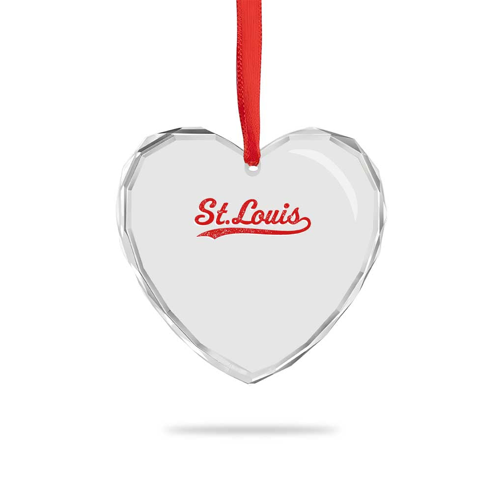 St Louis Sports Script Retro Baseball Lovers Proud City Heart Crystal Glass Ornament TS11 Print Your Wear