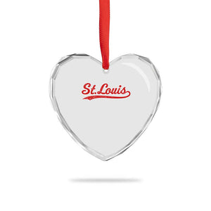 St Louis Sports Script Retro Baseball Lovers Proud City Heart Crystal Glass Ornament TS11 Print Your Wear