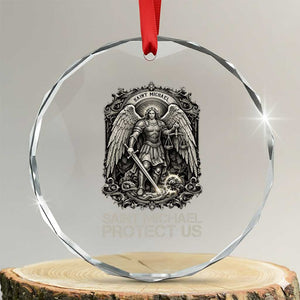 St Michael The Archangel Protect Us Crystal Glass Ornament Christian Faith Gift TS12 Transparent Glass 3'' Circle Print Your Wear