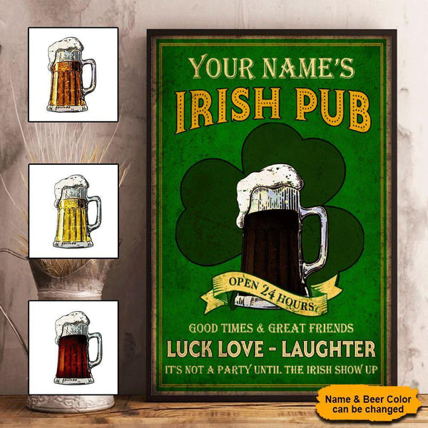 Personalized St Patricks Day Poster Irish Pub CTM